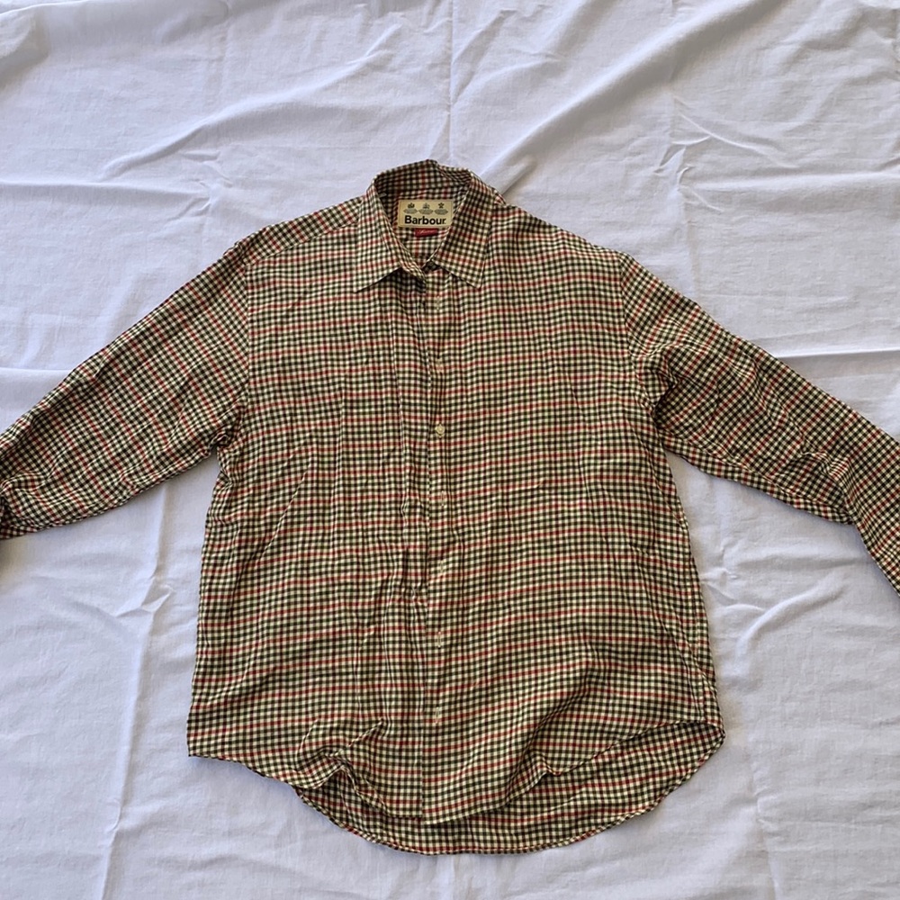 Barbour Plaid Mens Med Button Up Shirt